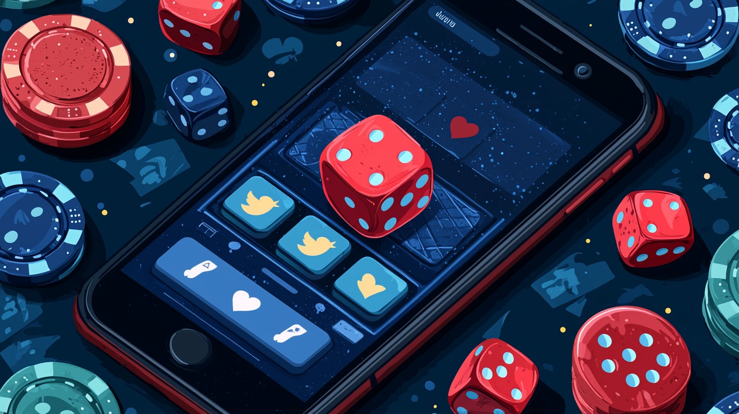 Smartphone screen showing casino ads and bonus offers