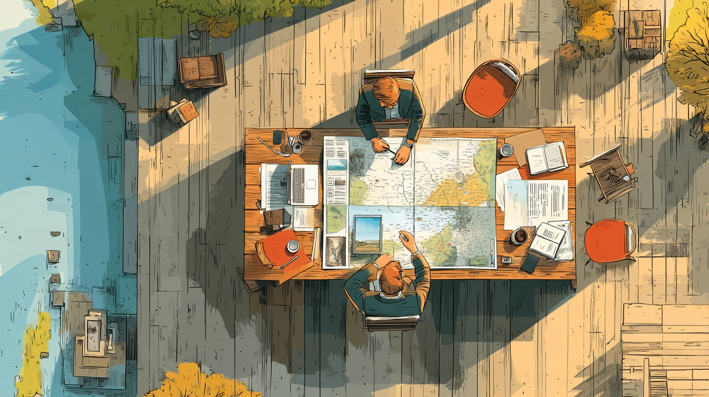 Planning a corporate trip in the office